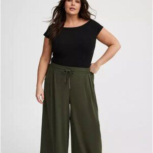 Torrid Dark Green Wide-Leg Pants